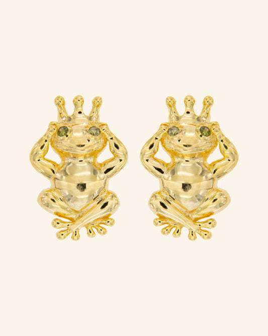Frog Prince earrings with peridots