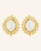 Pendientes Sol con Madreperla Blanca