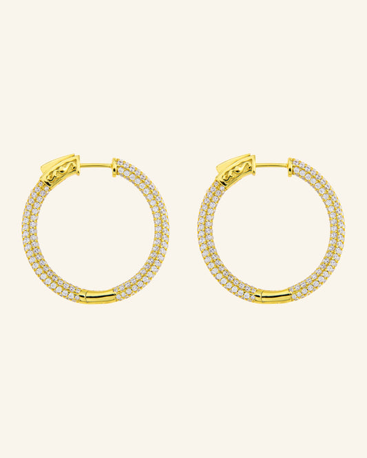 Pendientes Venus 3DM de oro con circonitas
