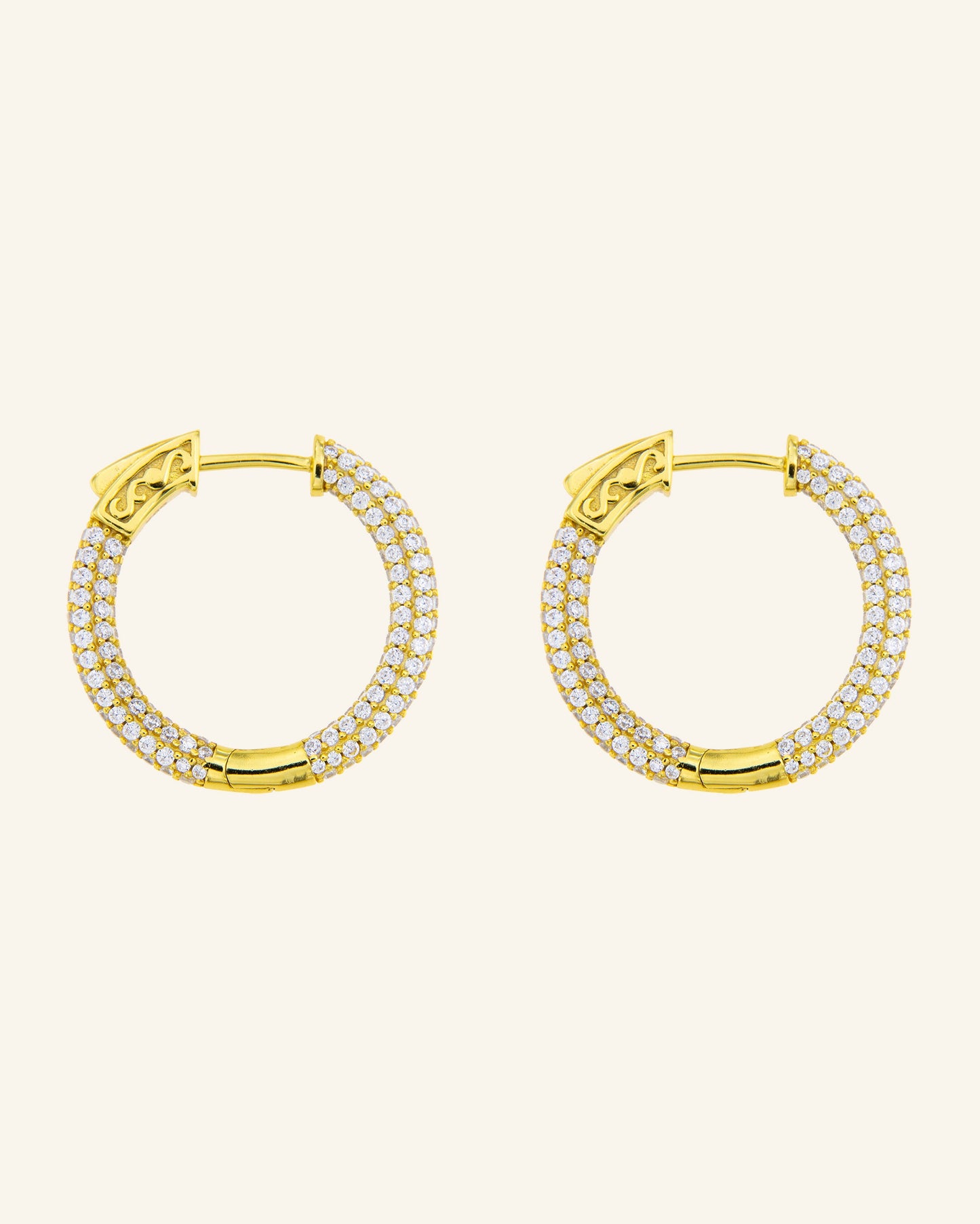 Venus 3DP gold earrings with zircons