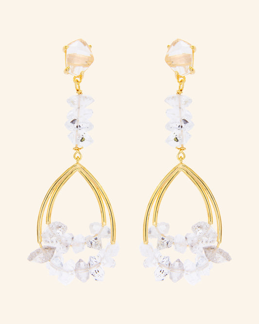 Vinson earrings with herkimer quartz
