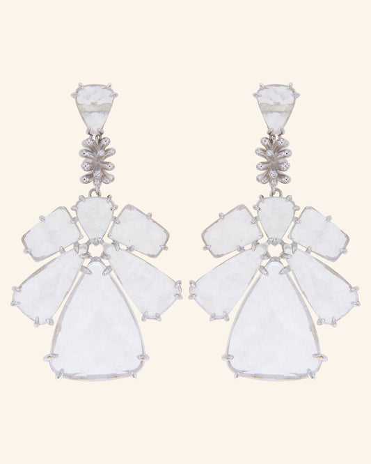 Vizier earrings with colorless quartz