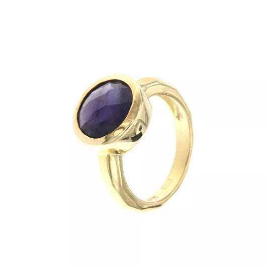 Crucible ring with amethyst