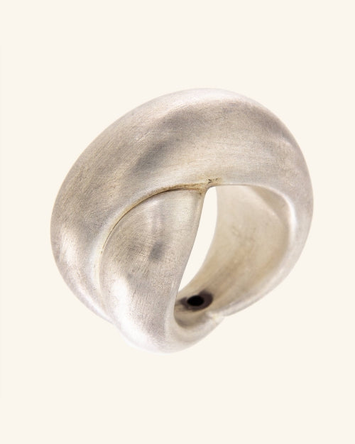 Matte silver dust ring