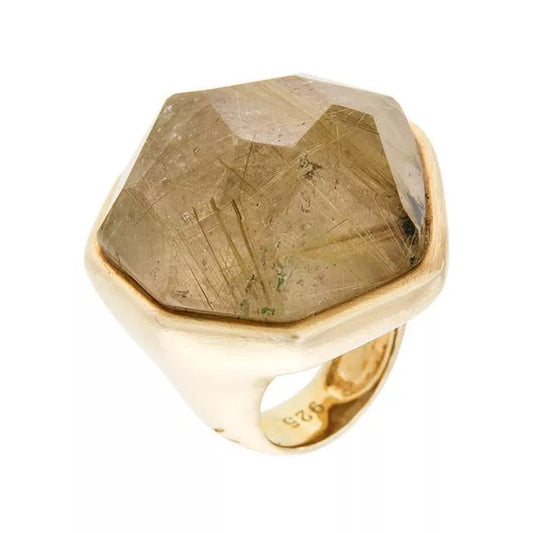 Amritsar ring with rutilated quartz