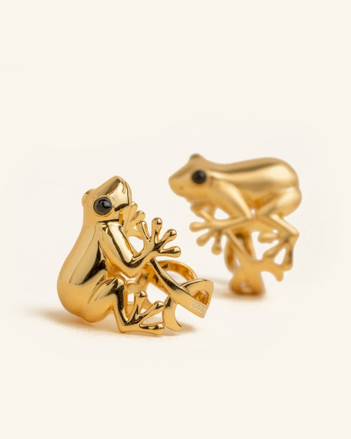 Shiny Gold Frog Ring