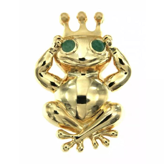 Frog Prince Brooch Pendant with aventurine