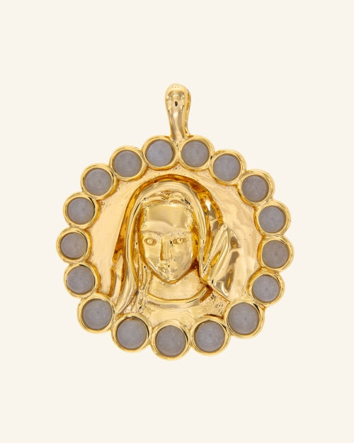Virgin Mary medal with little angel