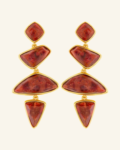 Alula Red Coral Earrings