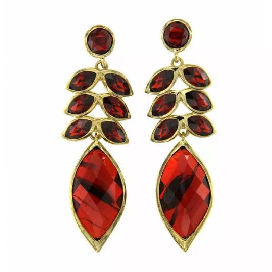 Juno earrings with red zirconia