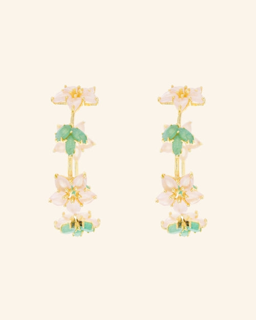 Lide earrings with rose quartz and aventurine